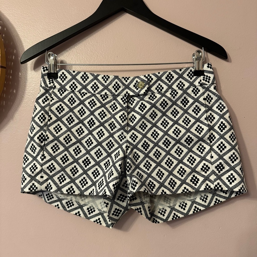 J Crew Geometric Print Chino Shorts Stretch Women Size 0